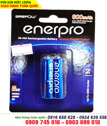 Pin sạc AAA 1,2V EnerPro NiMh Rechargeable Battery Always-Read-To-Use AAA800mAh _Vỉ 2viên
